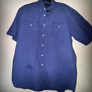 Roper Brand men’s Blue and White Check Button up shirt
